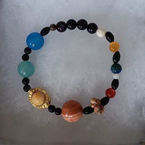 Solar System gemstone stretch bracelet
